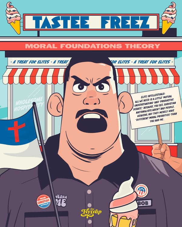 Illustration: Jonathan Chaidt looking like a giant tool. 